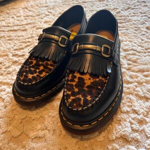Dr Martens Leopard Leather Loafers